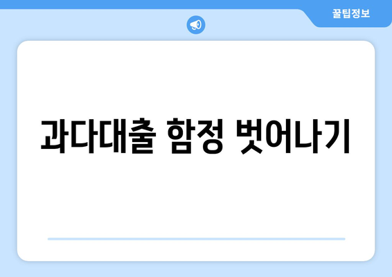 과다대출 함정 벗어나기