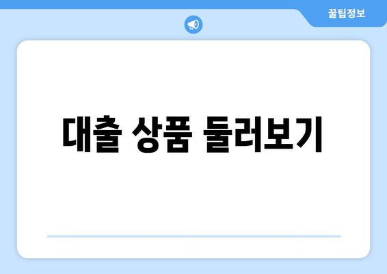 대출 상품 둘러보기