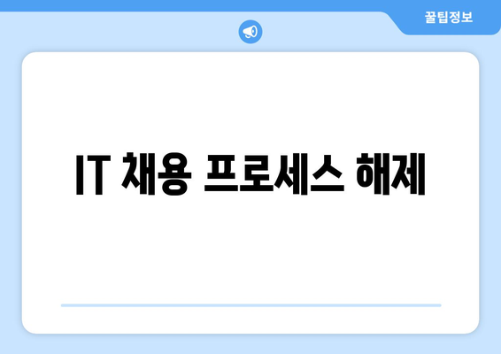 IT 채용 프로세스 해제