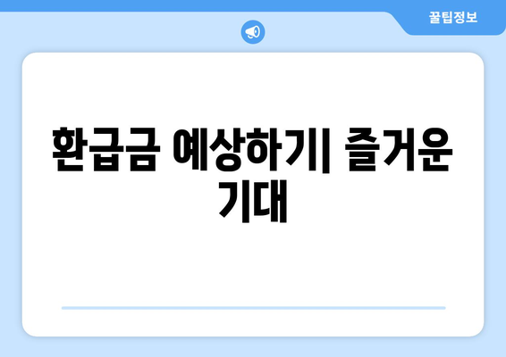 환급금 예상하기| 즐거운 기대