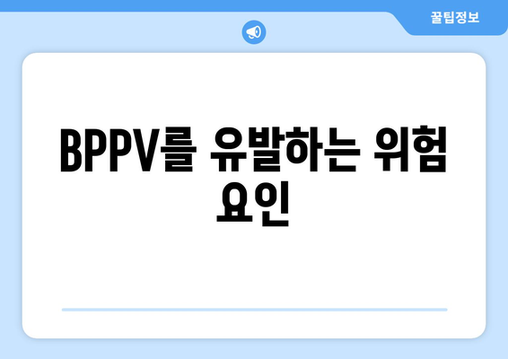 BPPV를 유발하는 위험 요인