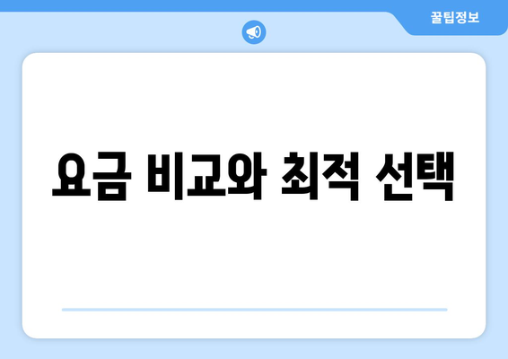 요금 비교와 최적 선택