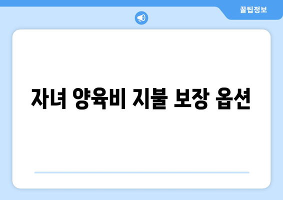 자녀 양육비 지불 보장 옵션