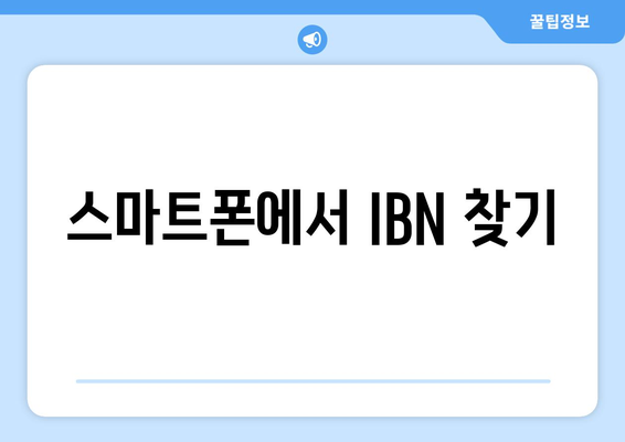 스마트폰에서 IBN 찾기