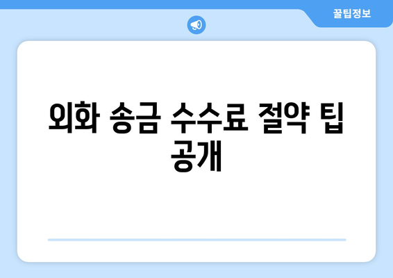 외화 송금 수수료 절약 팁 공개