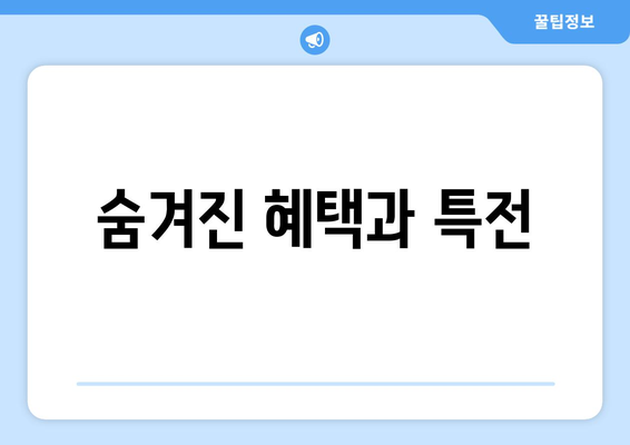 숨겨진 혜택과 특전