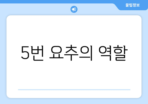 5번 요추의 역할