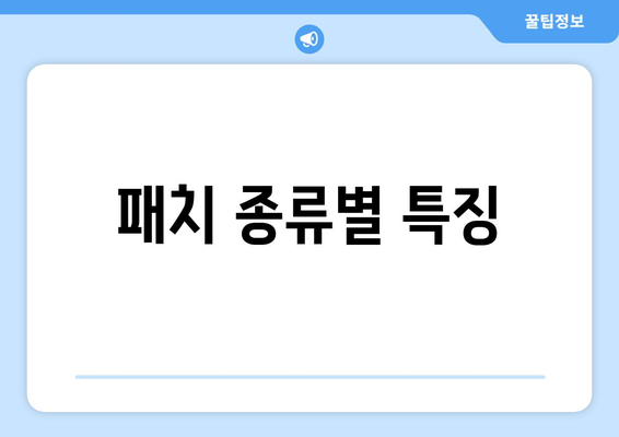 패치 종류별 특징