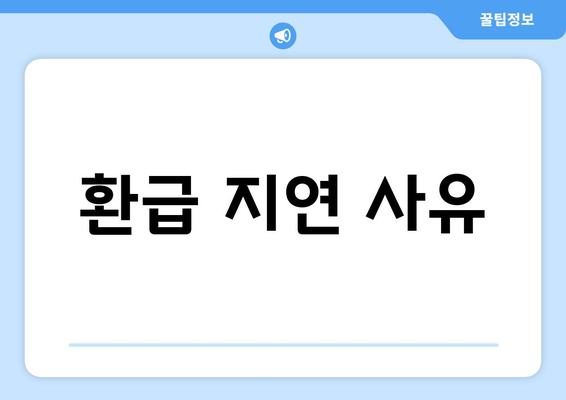 환급 지연 사유