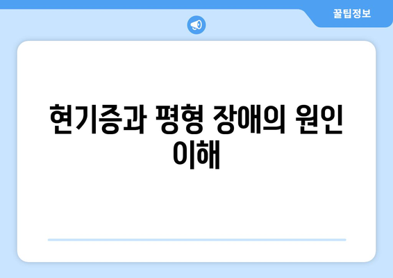 현기증과 평형 장애의 원인 이해