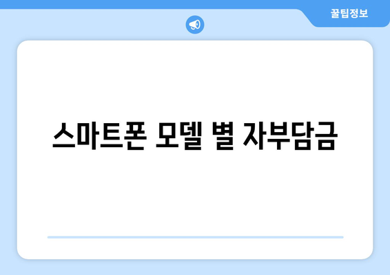 스마트폰 모델 별 자부담금