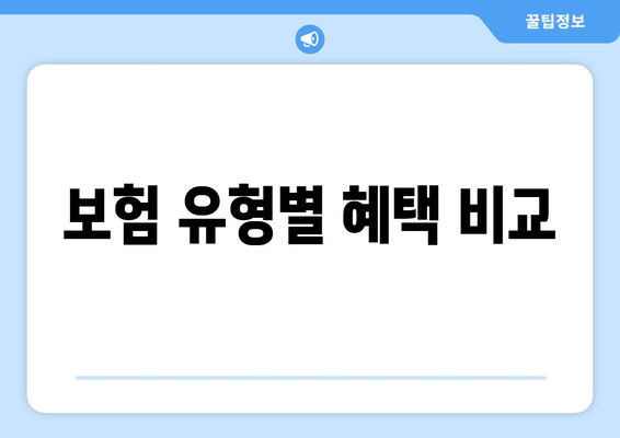 보험 유형별 혜택 비교