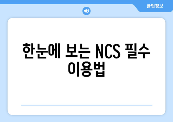 한눈에 보는 NCS 필수 이용법