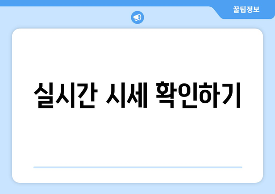 실시간 시세 확인하기