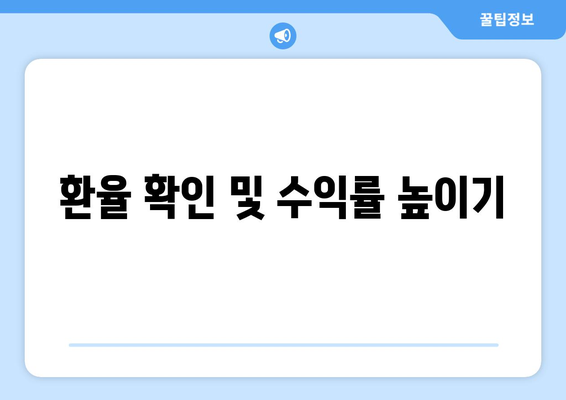 환율 확인 및 수익률 높이기