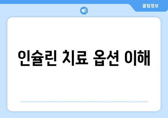 인슐린 치료 옵션 이해