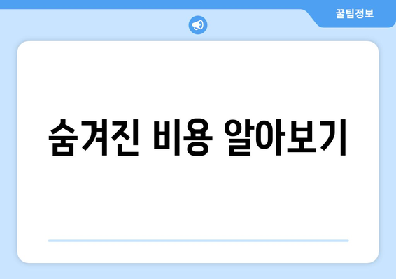 숨겨진 비용 알아보기