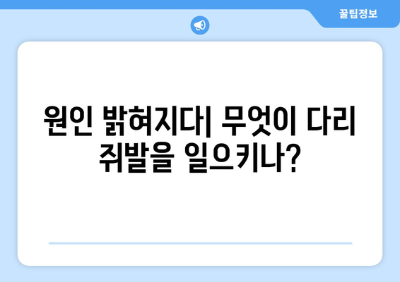 원인 밝혀지다| 무엇이 다리 쥐발을 일으키나?