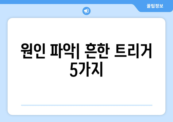 원인 파악| 흔한 트리거 5가지