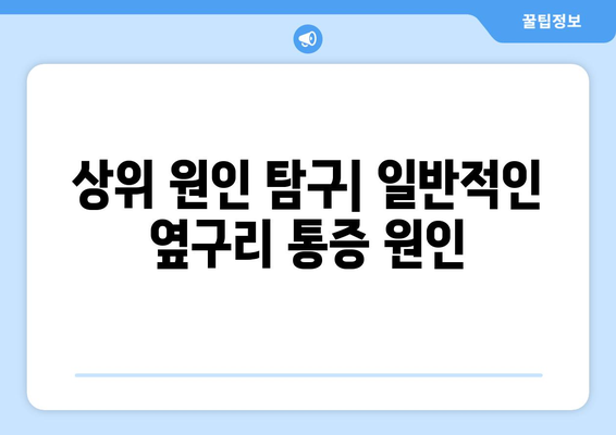 상위 원인 탐구| 일반적인 옆구리 통증 원인