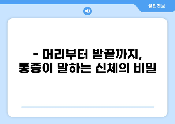 통증 위치로 알아보는 내 몸의 SOS 신호 | 통증, 건강, 자가진단, 증상