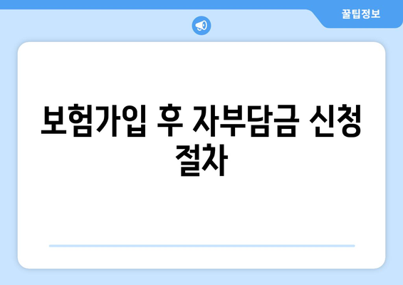 보험가입 후 자부담금 신청 절차