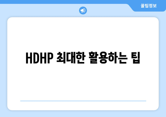 HDHP 최대한 활용하는 팁