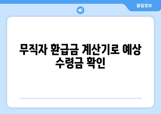 무직자 환급금 계산기로 예상 수령금 확인
