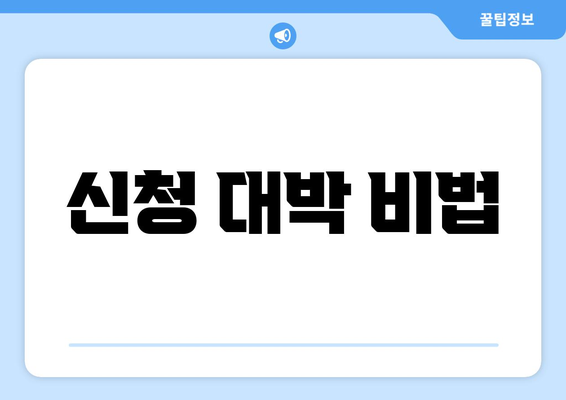 신청 대박 비법