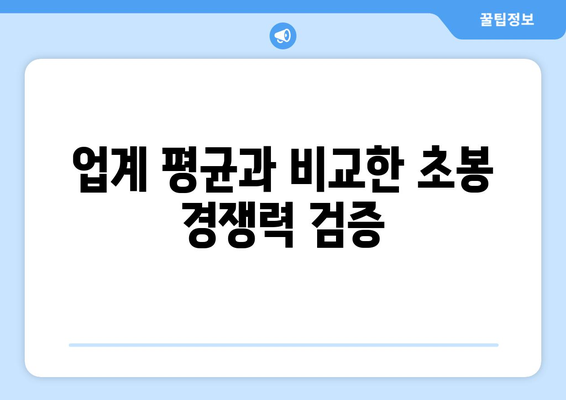 업계 평균과 비교한 초봉 경쟁력 검증