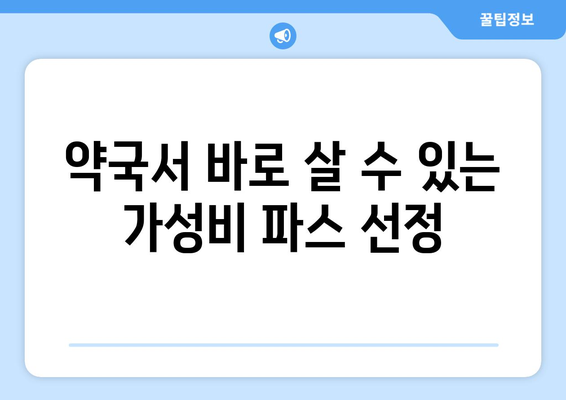 약국서 바로 살 수 있는 가성비 파스 선정