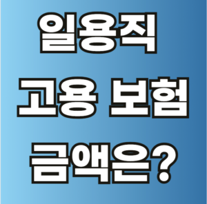 일용직 고용 보험 금액