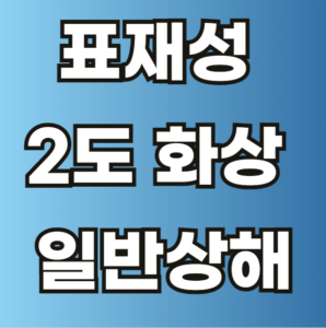 표재성 2도 화상 보험 일반상해 보험

