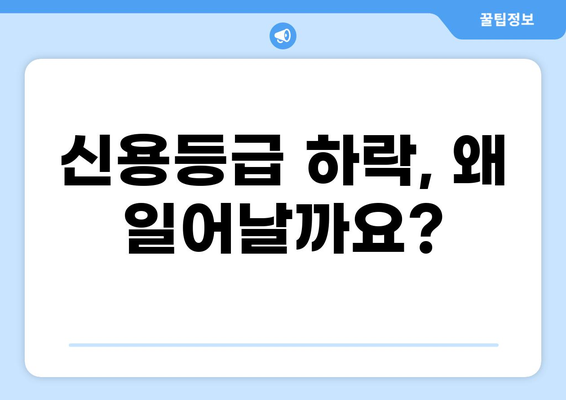 대출 신용등급 하락, 원인 분석 및 개선 전략 | 신용등급 관리, 신용점수 회복, 금융 정보