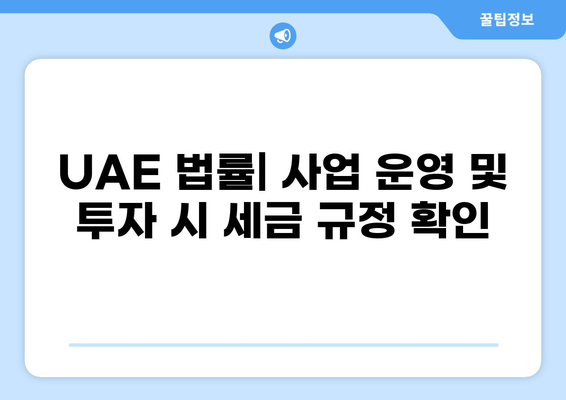 UAE 세금 가이드| 비즈니스 운영 및 투자를 위한 완벽한 설명 | UAE 세금 시스템, 법률, 팁
