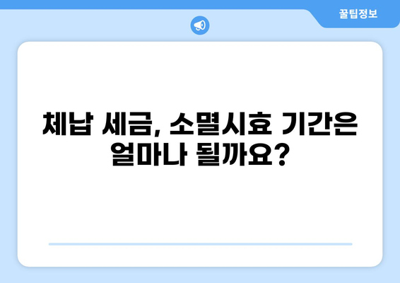 세금 체납, 소멸시효로 잊혀지나요? | 체납 세금, 소멸시효 기간, 해당 사례 알아보기