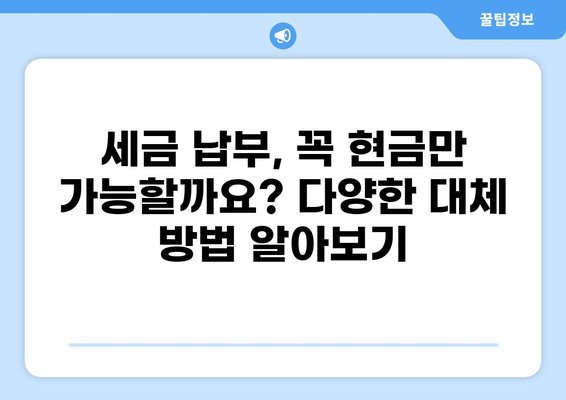 세금 대신 납부 가능한 방법 총정리 | 세금, 납부, 대체, 방법, 절세