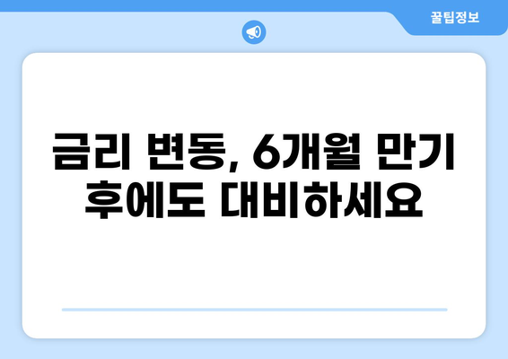 대출 6개월 만기, 궁금한 모든 것! | 대출 상환, 중도상환, 연체, 금리 변동, 해결방법