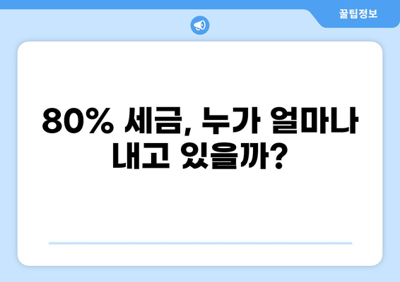 세금 80% 납부, 누가 얼마나? | 세금 부담, 고소득층, 부의 불평등