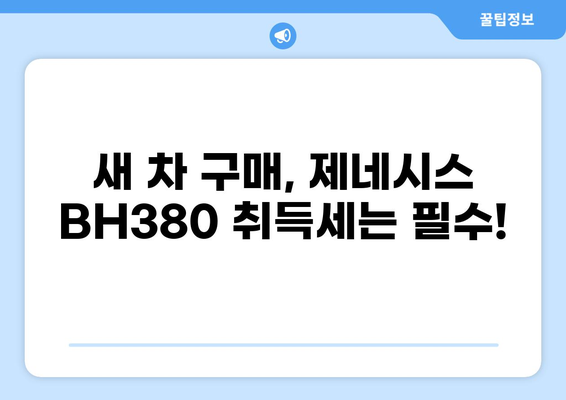 제네시스 BH380 세금 완벽 가이드| 구매 전 알아야 할 모든 것 | 자동차세, 취득세, 연비, 보험료