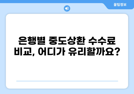대출 중도상환 수수료, 얼마나 내야 할까요? | 중도상환 수수료 계산, 비교, 절약 팁