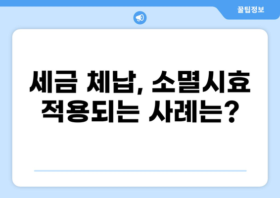 세금 체납, 소멸시효로 잊혀지나요? | 체납 세금, 소멸시효 기간, 해당 사례 알아보기
