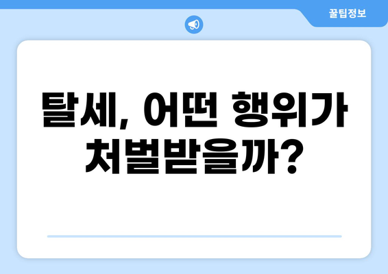 세금 탈세 형사처벌, 어떤 경우에 얼마나 처벌받을까? | 탈세 범죄, 처벌 수위, 세금 납부