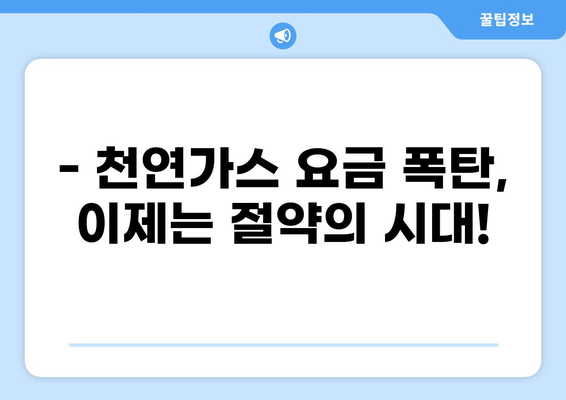 천연가스 요금 폭탄, 어떻게 줄일까? | 천연가스, 요금, 절약, 팁, 가이드