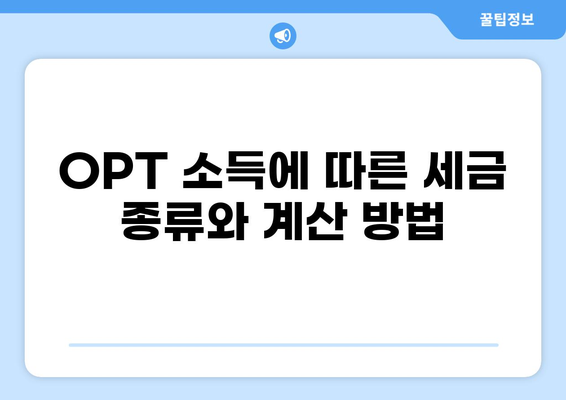 OPT 세금 완벽 가이드| 개념부터 절세 팁까지 | OPT, 세금, 절세, 미국 세금