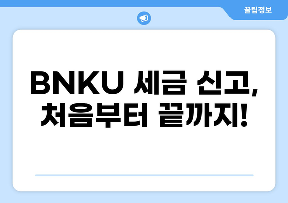 BNKU 세금 완벽 가이드| 궁금한 모든 것을 해결하세요! | 세금 신고, 절세 팁, FAQ
