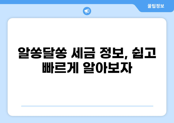 세금콘서트| 놓치면 손해! 알아두면 유용한 절세 정보 | 세금, 절세, 정보, 팁, 가이드