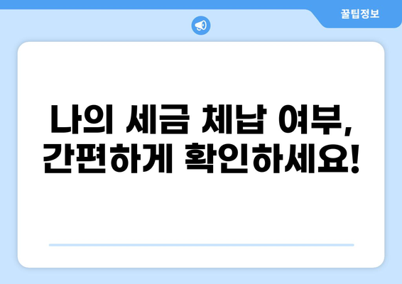 세금 체납 확인 방법| 간편하게 내 세금 상태 확인하기 | 국세, 지방세, 체납 조회, 세금 정보