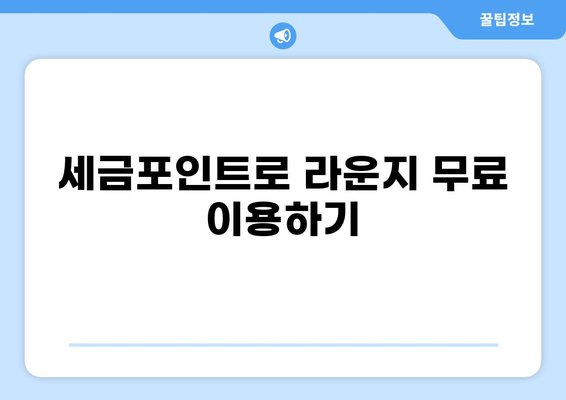 인천공항 라운지 이용꿀팁| 세금포인트 활용 &  편리한 이용 가이드 | 인천공항, 라운지, 세금, 혜택, 이용 방법