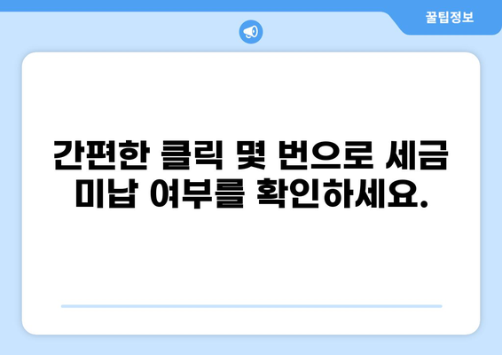 세금 미납 조회, 간편하고 빠르게 확인하세요! | 국세, 지방세, 조회 방법, 미납 확인